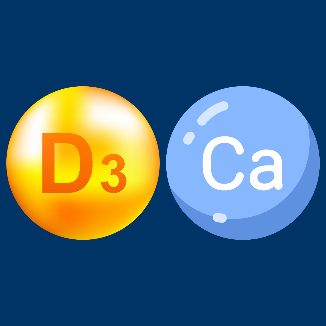 Vitamina D3 y calcio para la salud ósea: previene la osteoporosis y reduce el riesgo de fracturas.